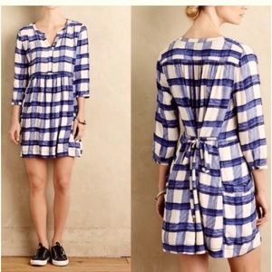 Maeve Anthropology Blue and White Dress